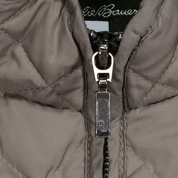 Eddie Bauer Vest Womens Medium Quilted Goose Down Brown Outdoors Hiking - Picture 4 of 16